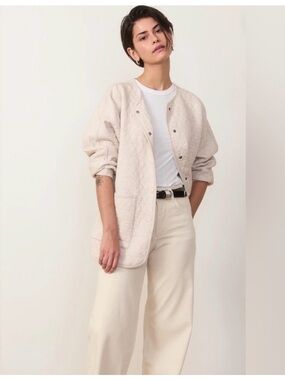 Marine Layer Corbet Quilted Liner Jacket Warm Base Layer Size Large Oatmeal